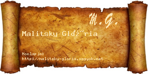 Malitsky Glória névjegykártya